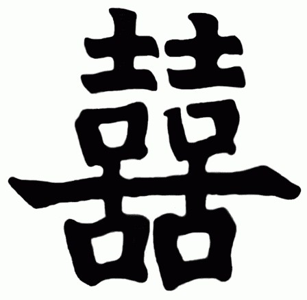Szerencse, szeretet és boldogság kínai hieroglifái